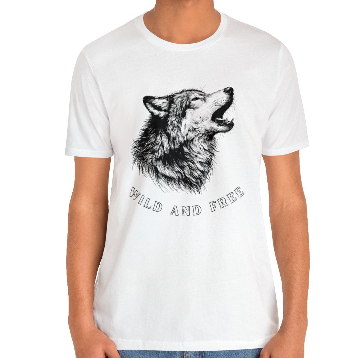 Wild and free, Male wolf Tee