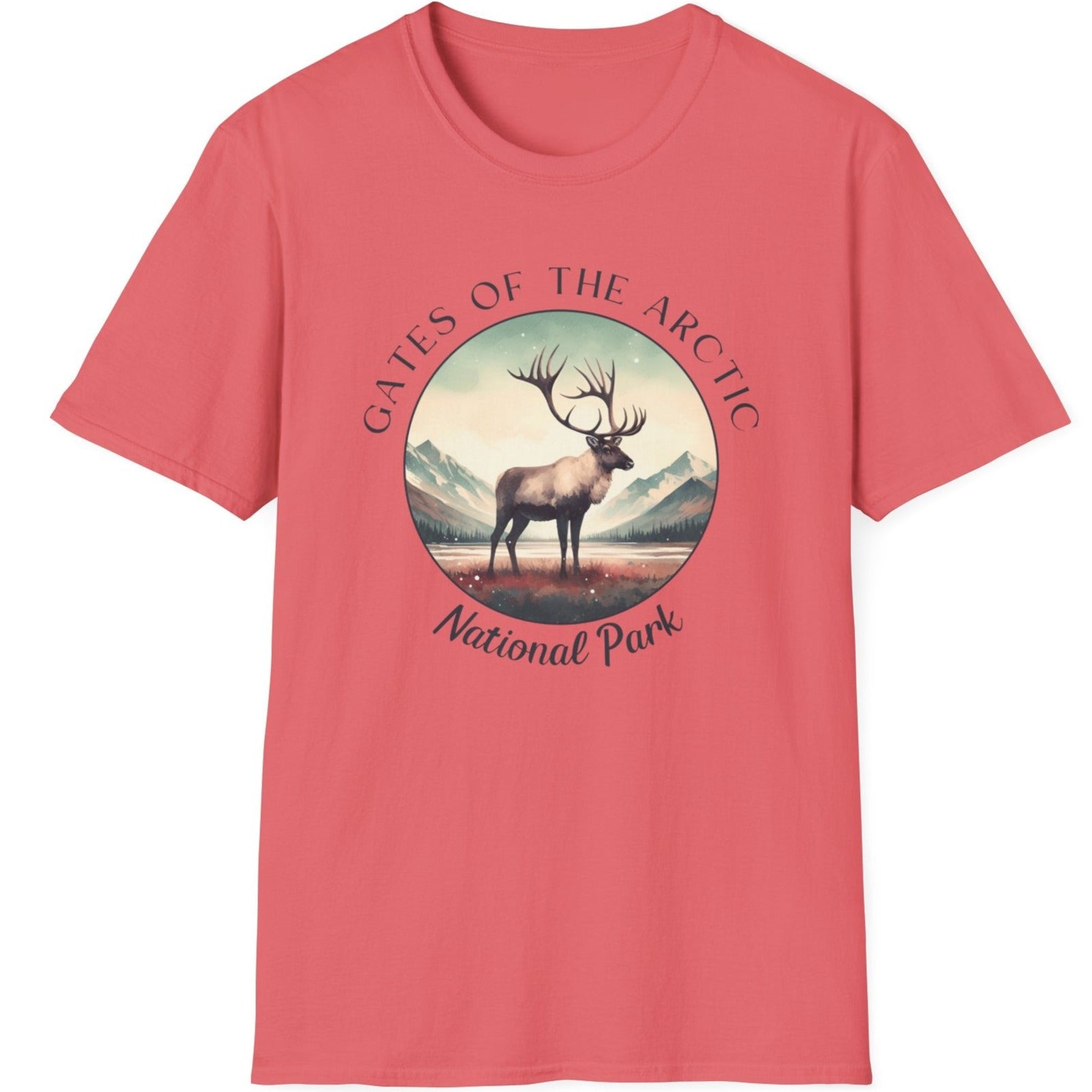 us Gates of the Arctic national park t-shirt nice gift for girlfriend, mindful present for husband on journey to us np, apparel to live wild life and love us national parks, coral silk tee