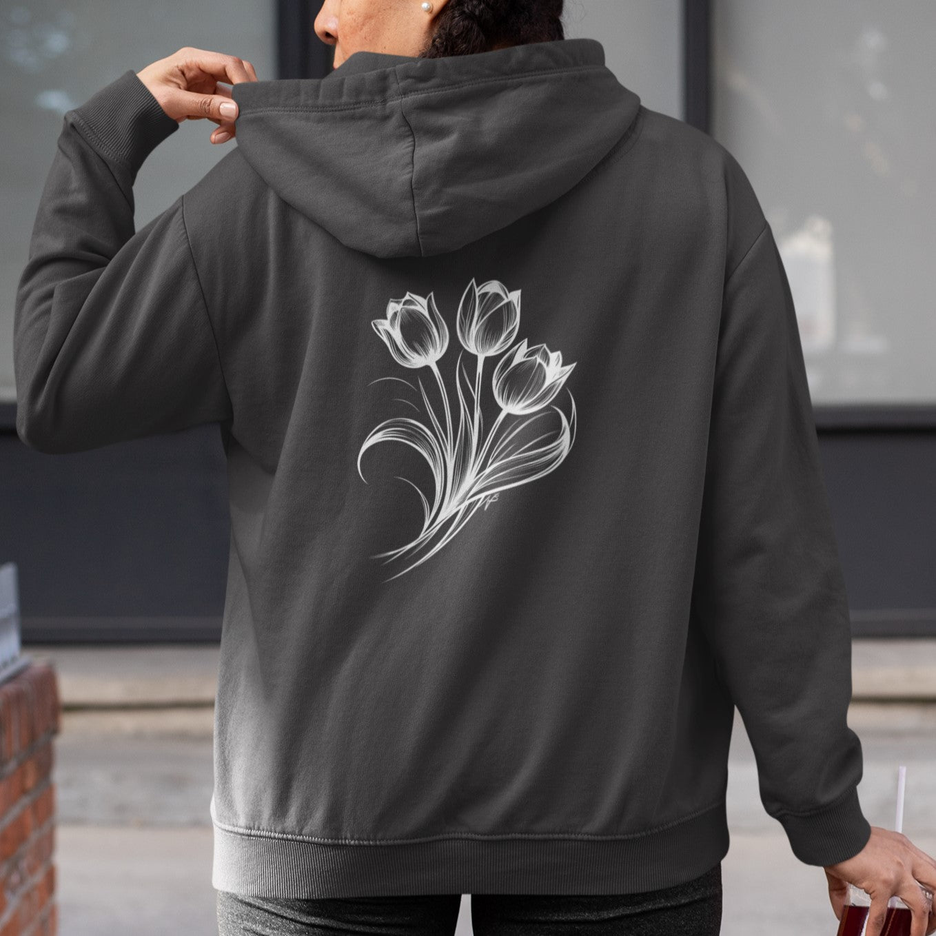 Tulip Bunch Hoodie, design on the back