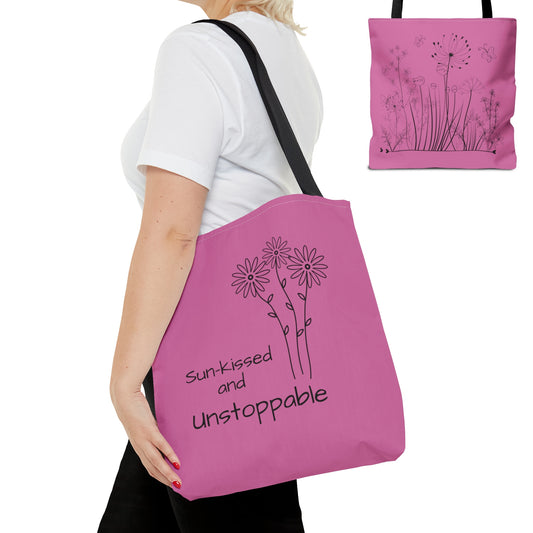 polyester pink totebag for women, stylish gift for ladies, essential piece for every woman