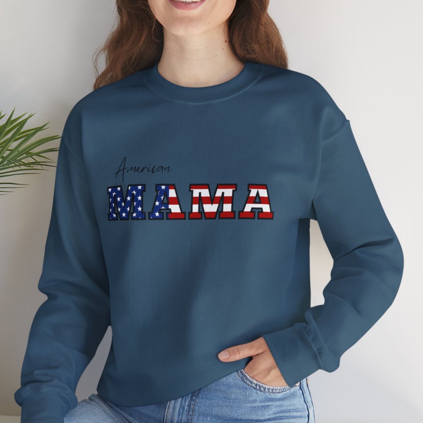 American Mama Crewneck Sweatshirt Independence day 4th of July outfit