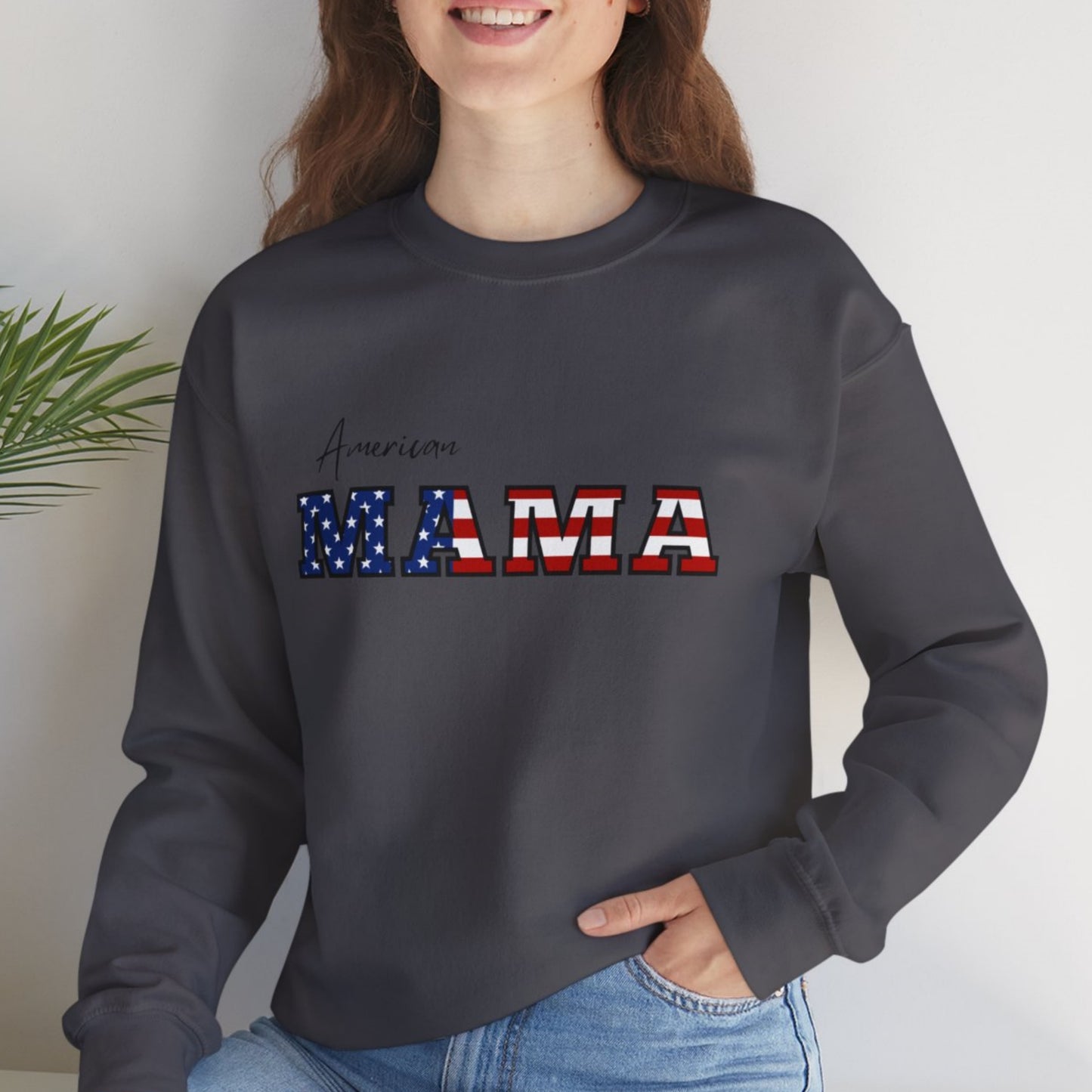 American Mama Crewneck Sweatshirt Independence day 4th of July outfit