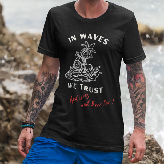 Waves and beer  Heavy Cotton Tee